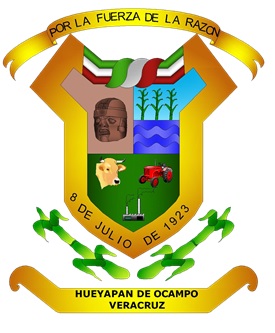 El escudo de armas del H. Ayuntamiento de Hueyapan de Ocampo,